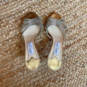 Jimmy Choo sling back kitten heels